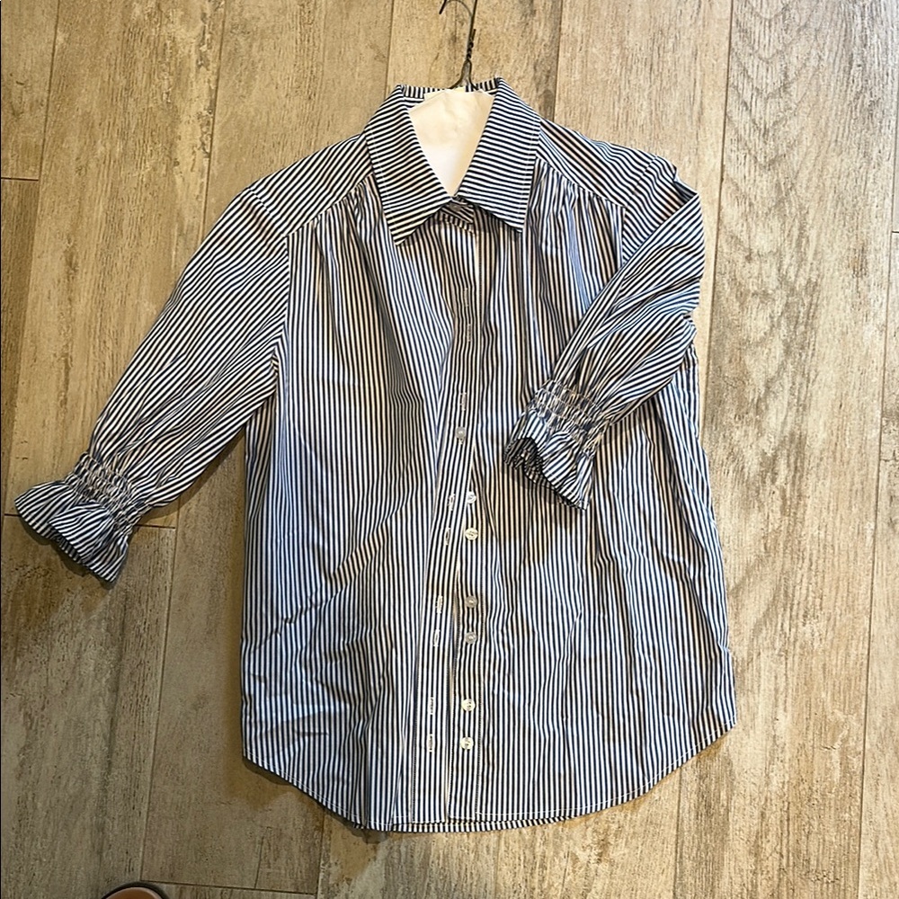 Finley Black and White Striped Blouse